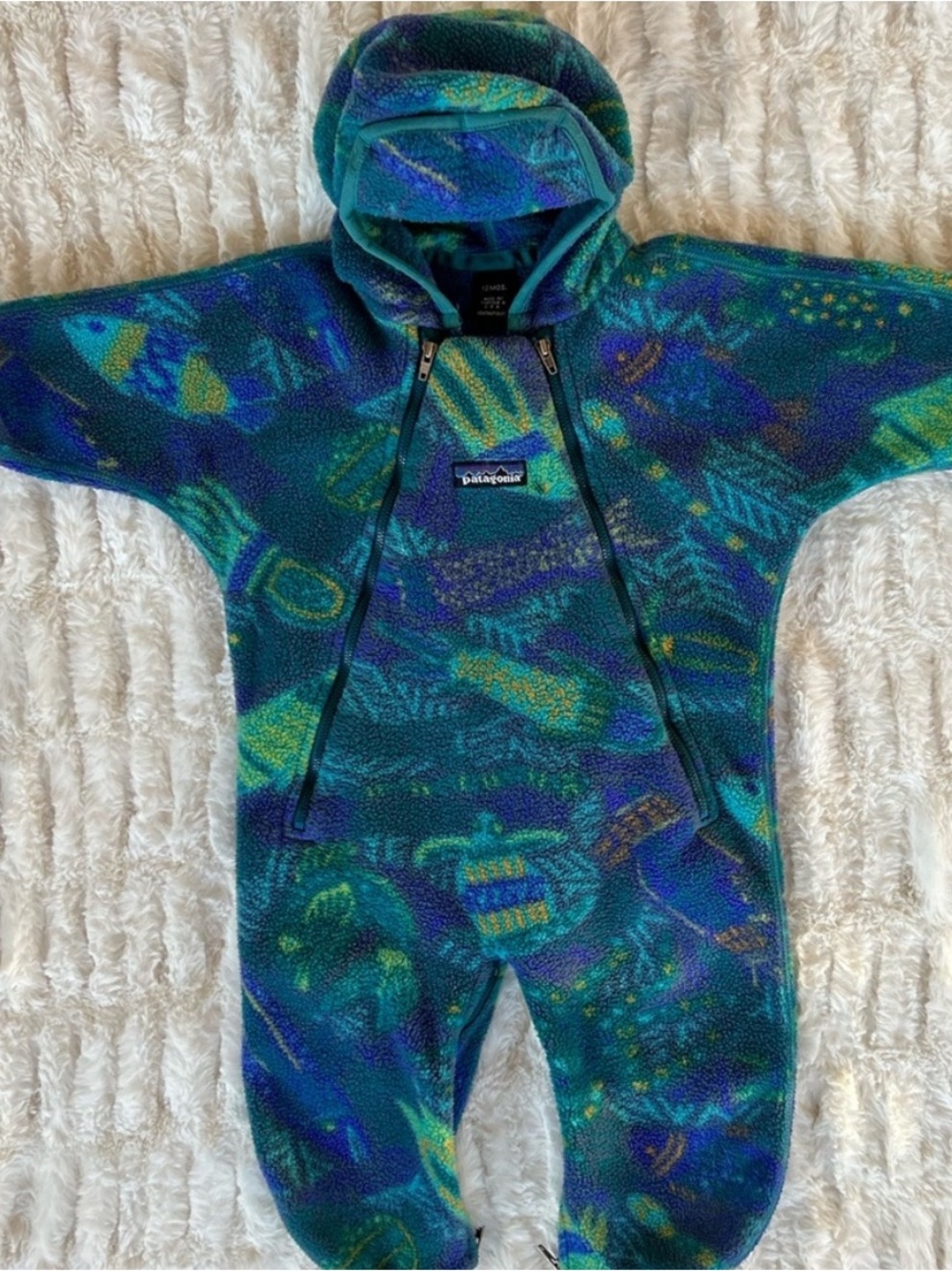 Made in USA Patagonia Vintage Deep Sea Fleece Bunting